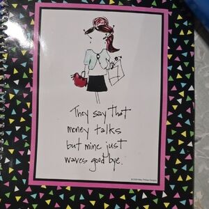 Cute Graphic Spiral Bill Orgabinzer Notebook with Chic Illustration NWOT